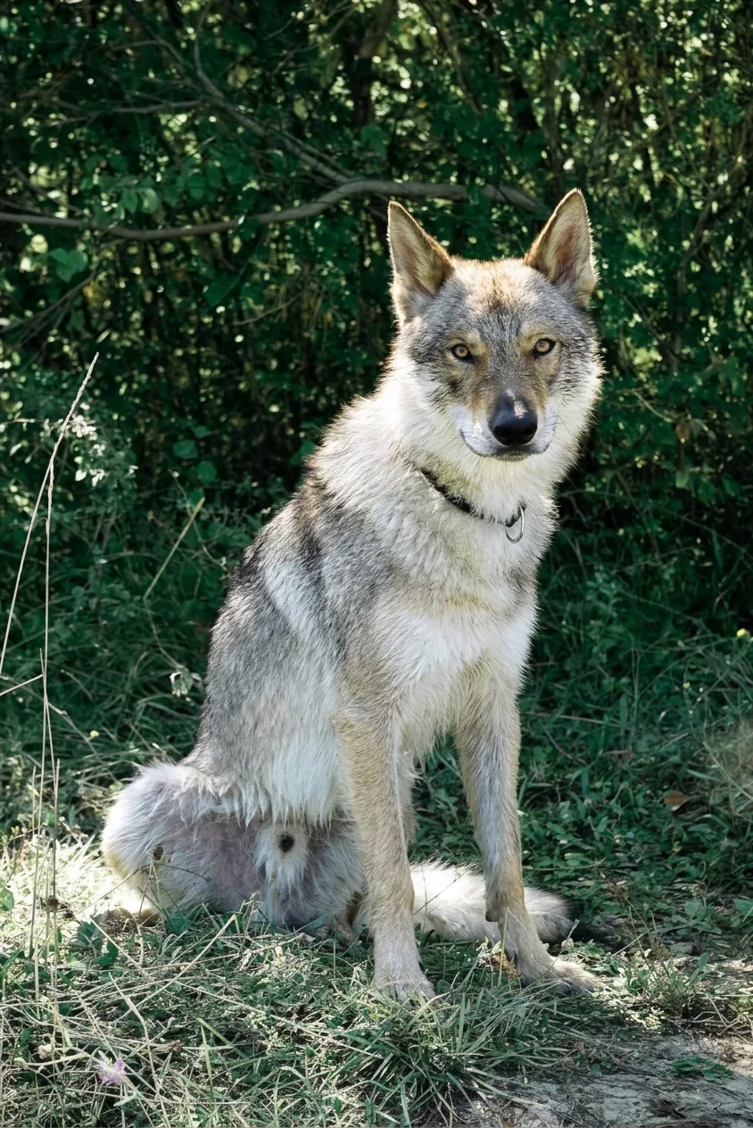 Czechoslovakian Wolfdog in the meadow